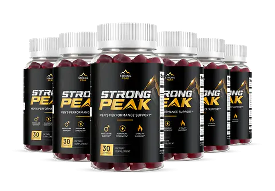 Six bottles of StrongPeak Gummies